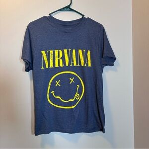 Nirvana Tee shirt blue and yellow well loved